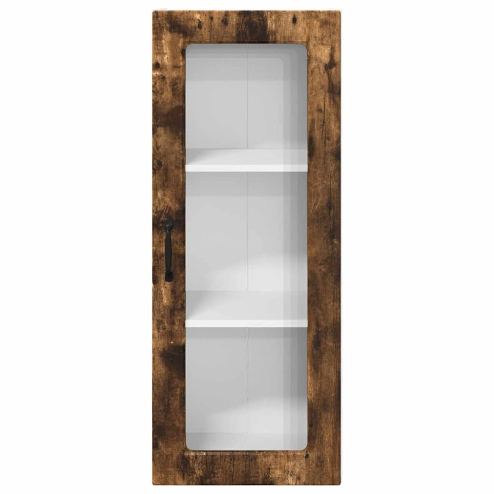 Produktbild för Väggglasförråd PORTO Rökt ek 40 x 31 x 100 cm Konstruerat trä