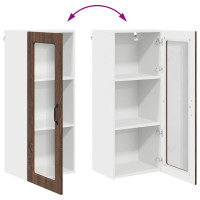 Produktbild för Väggglasförråd PORTO Brun Ek 40 x 31 x 100 cm Konstruerat trä