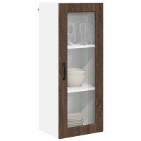 Produktbild för Väggglasförråd PORTO Brun Ek 40 x 31 x 100 cm Konstruerat trä