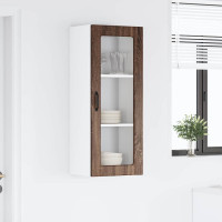 Produktbild för Väggglasförråd PORTO Brun Ek 40 x 31 x 100 cm Konstruerat trä