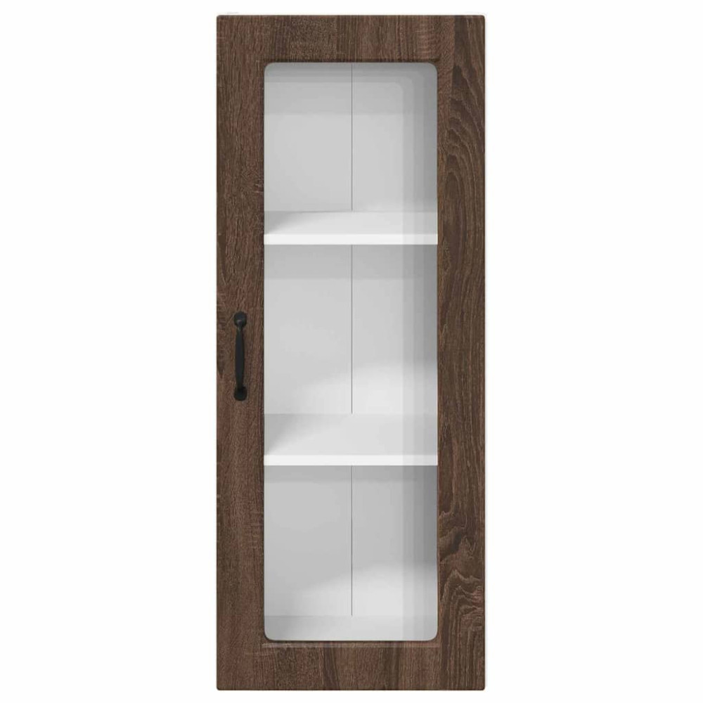 Produktbild för Väggglasförråd PORTO Brun Ek 40 x 31 x 100 cm Konstruerat trä