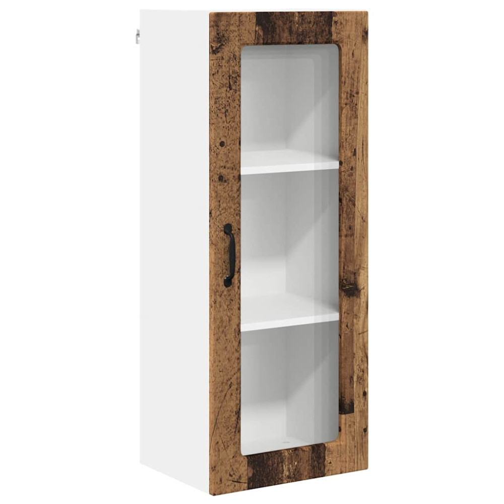 Produktbild för Väggglasförråd PORTO Gammalt trä 40 x 31 x 100 cm