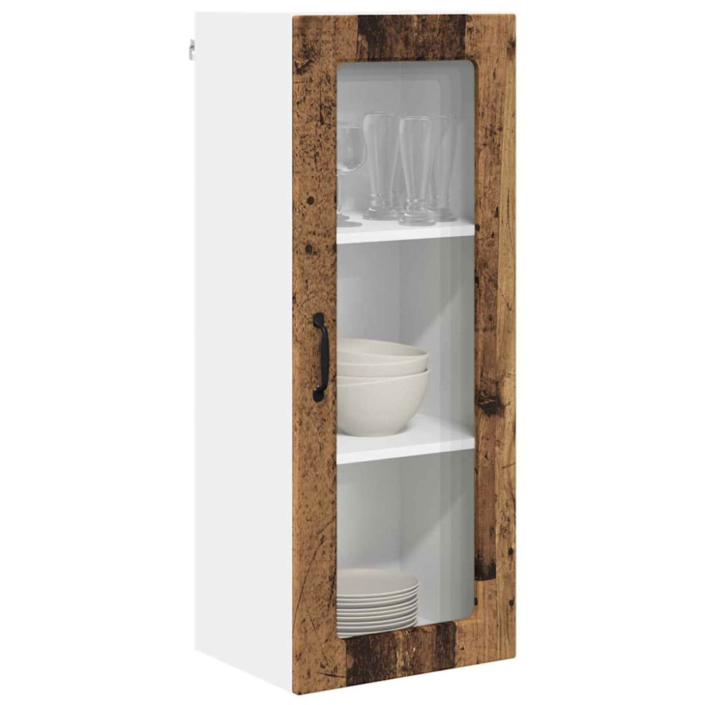 Produktbild för Väggglasförråd PORTO Gammalt trä 40 x 31 x 100 cm