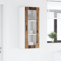 Produktbild för Väggglasförråd PORTO Gammalt trä 40 x 31 x 100 cm