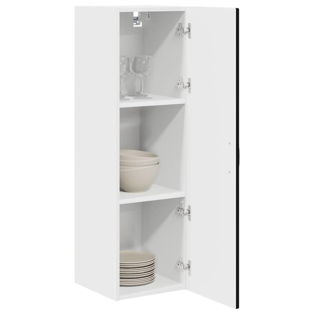 Produktbild för Väggskåp PORTO Svart 30 x 31 x 100 cm Konstruerat trä