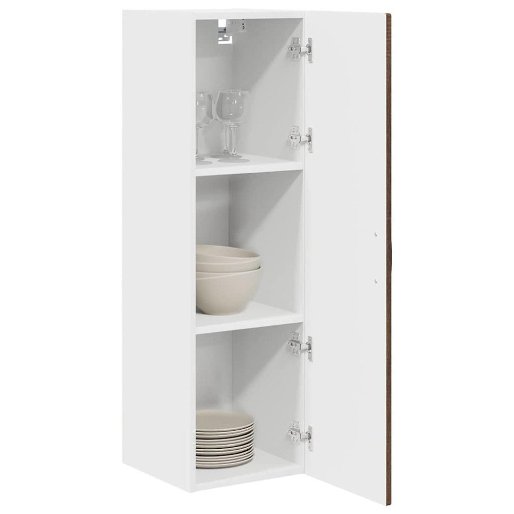 Produktbild för Väggskåp PORTO Brun Ek 30 x 31 x 100 cm Konstruerat trä