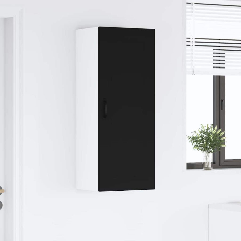 Produktbild för Väggskåp PORTO Svart 40 x 31 x 100 cm Konstruerat trä