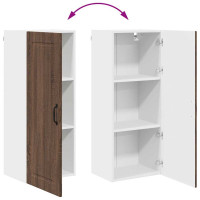 Produktbild för Väggskåp PORTO Brun Ek 40 x 31 x 100 cm Konstruerat trä