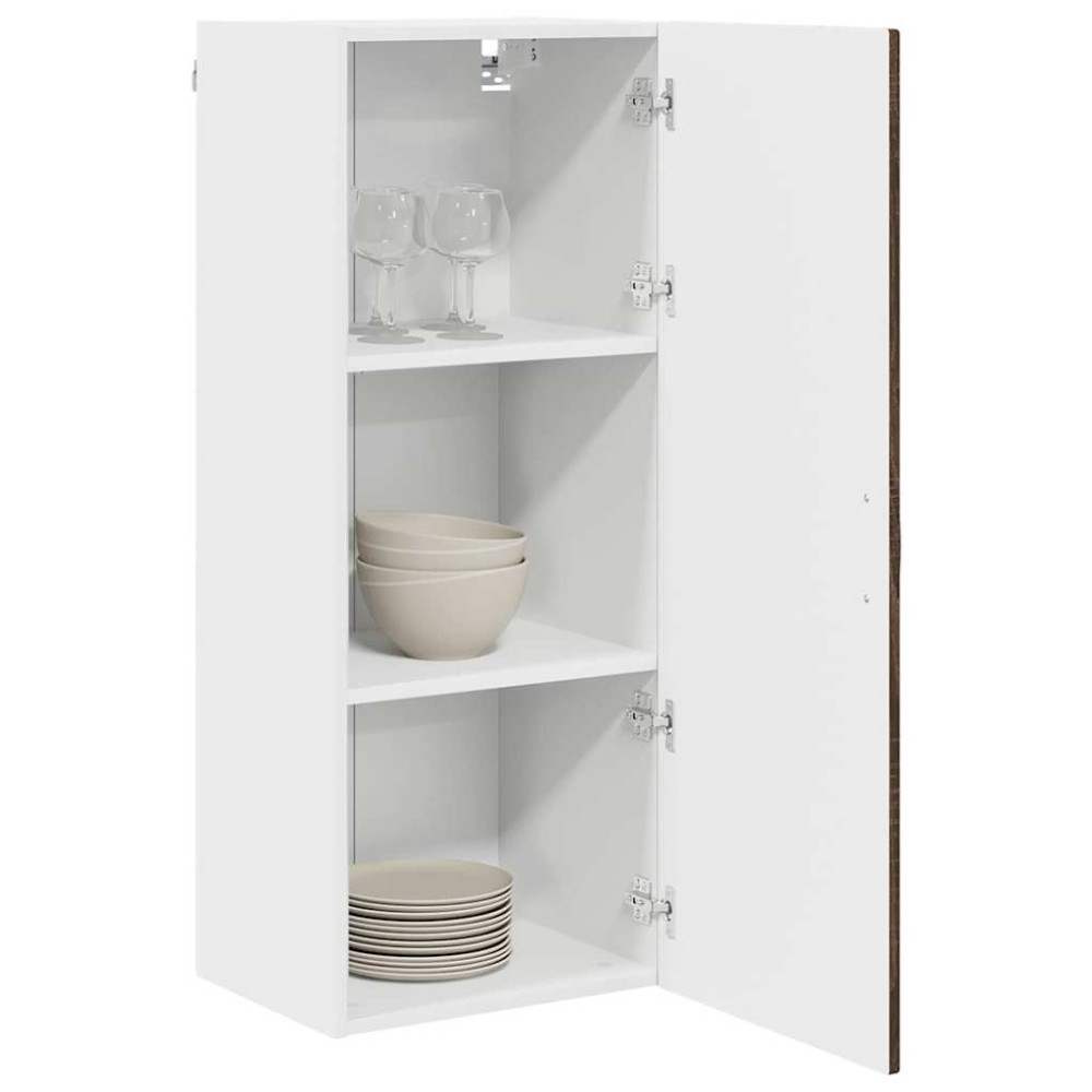 Produktbild för Väggskåp PORTO Brun Ek 40 x 31 x 100 cm Konstruerat trä