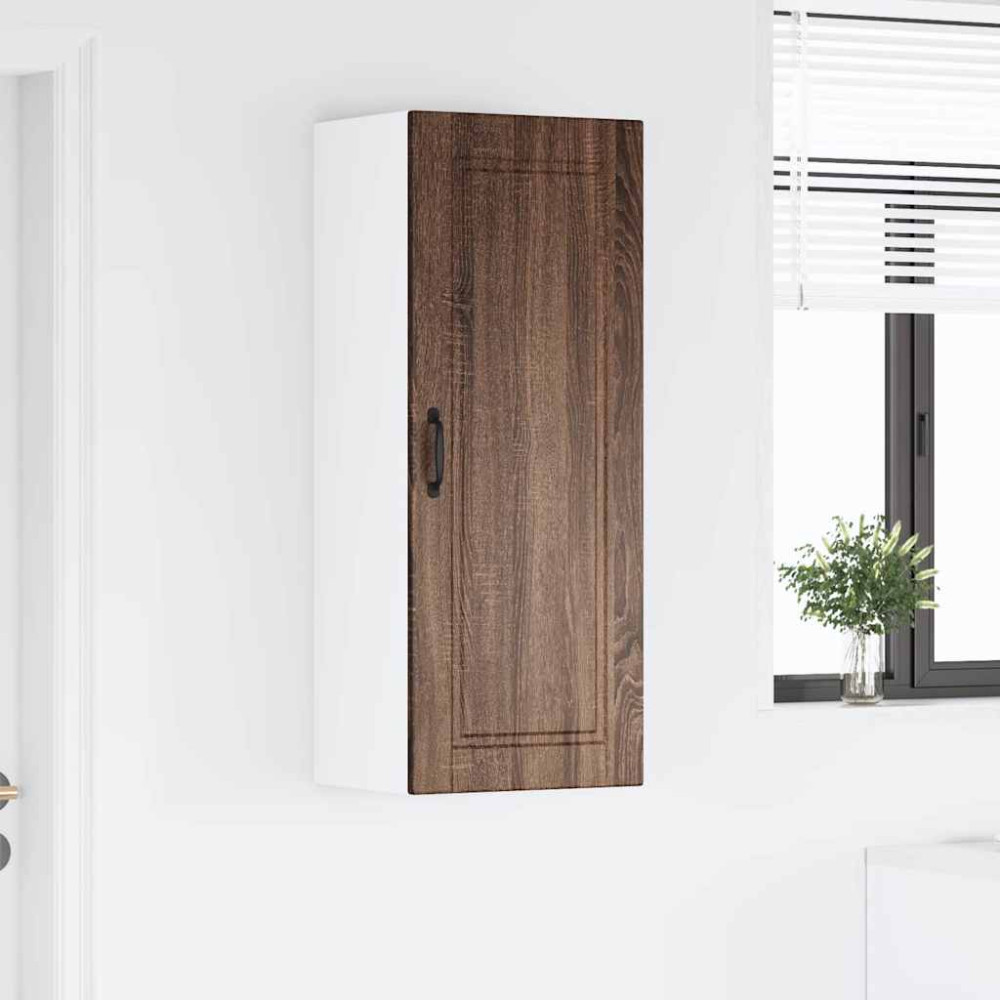 Produktbild för Väggskåp PORTO Brun Ek 40 x 31 x 100 cm Konstruerat trä