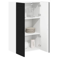 Produktbild för Väggskåp PORTO Svart 60 x 31 x 100 cm Konstruerat trä