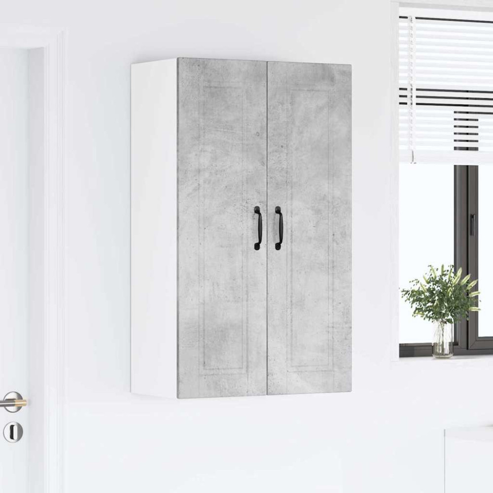 Produktbild för Väggskåp PORTO Betonggrå 60 x 31 x 100 cm Konstruerat trä