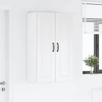 Produktbild för Väggskåp PORTO Högblanka vita 60 x 31 x 100 cm Konstruerat trä