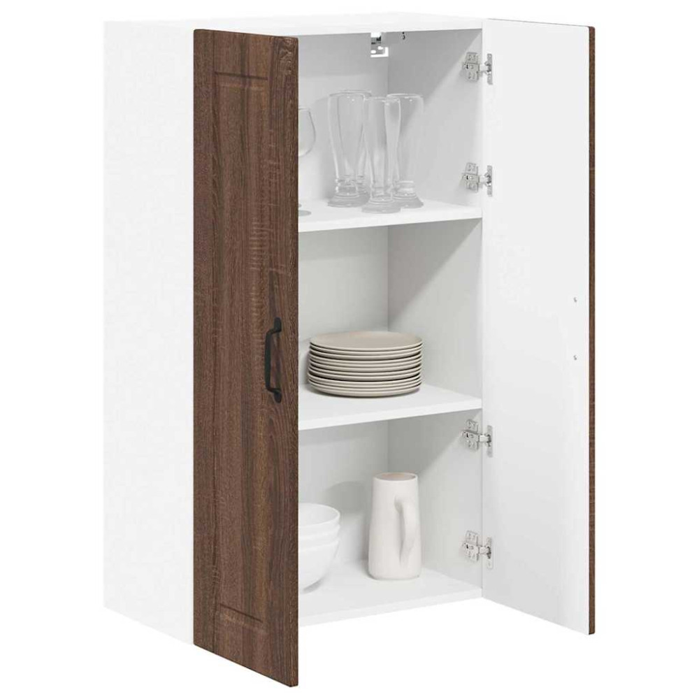 Produktbild för Väggskåp PORTO Brun Ek 60 x 31 x 100 cm Konstruerat trä