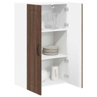 Produktbild för Väggskåp PORTO Brun Ek 60 x 31 x 100 cm Konstruerat trä