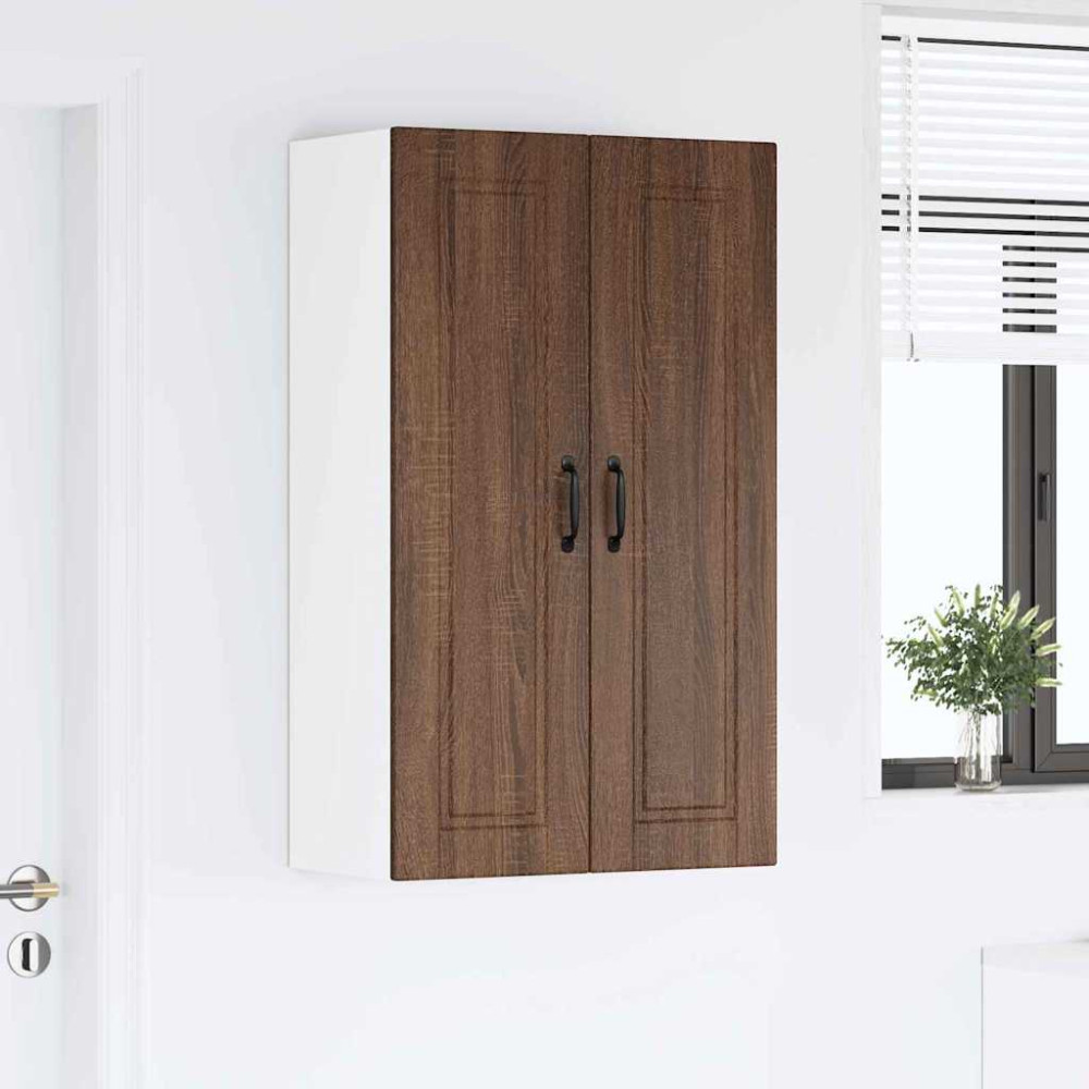 Produktbild för Väggskåp PORTO Brun Ek 60 x 31 x 100 cm Konstruerat trä