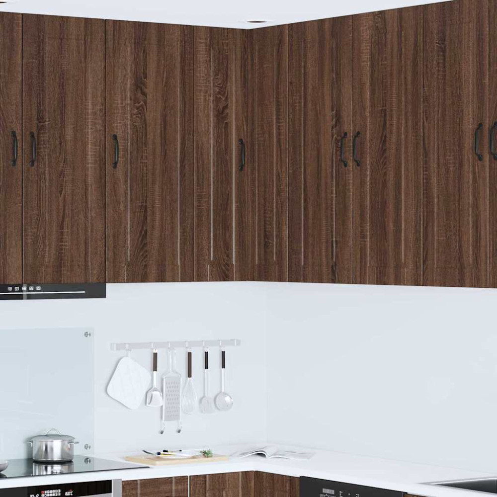 Produktbild för Vägghörnskåp PORTO Brun Ek 57 x 57 x 100 cm Konstruerat trä