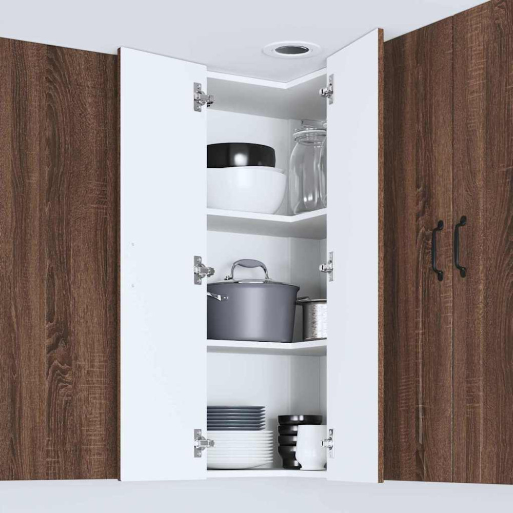 Produktbild för Vägghörnskåp PORTO Brun Ek 57 x 57 x 100 cm Konstruerat trä