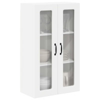 Produktbild för Väggglasförråd PORTO Vit 60 x 31 x 100 cm Konstruerat trä