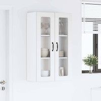 Produktbild för Väggglasförråd PORTO Vit 60 x 31 x 100 cm Konstruerat trä