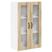 Produktbild för Väggglasförråd PORTO Sonoma-ek 60 x 31 x 100 cm Konstruerat trä