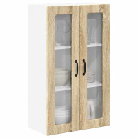 Produktbild för Väggglasförråd PORTO Sonoma-ek 60 x 31 x 100 cm Konstruerat trä