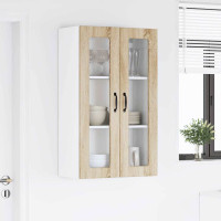 Produktbild för Väggglasförråd PORTO Sonoma-ek 60 x 31 x 100 cm Konstruerat trä