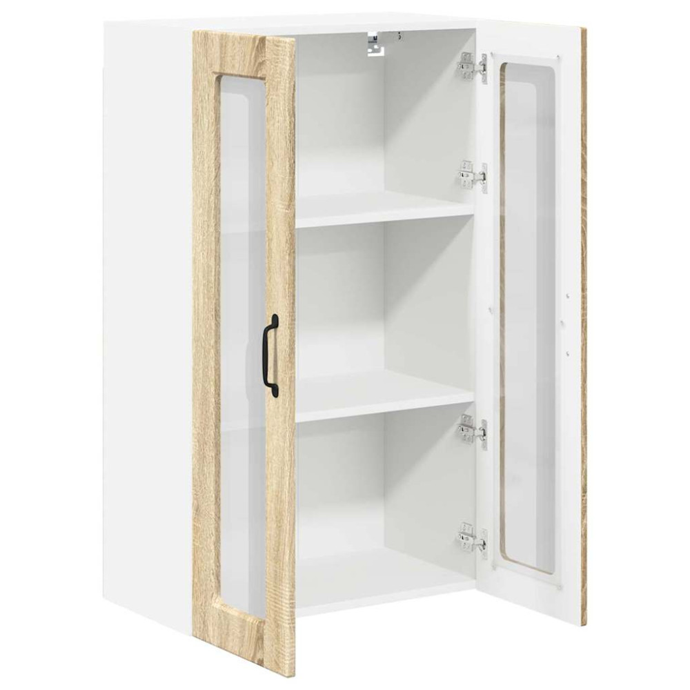Produktbild för Väggglasförråd PORTO Sonoma-ek 60 x 31 x 100 cm Konstruerat trä