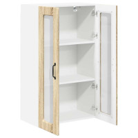 Produktbild för Väggglasförråd PORTO Sonoma-ek 60 x 31 x 100 cm Konstruerat trä