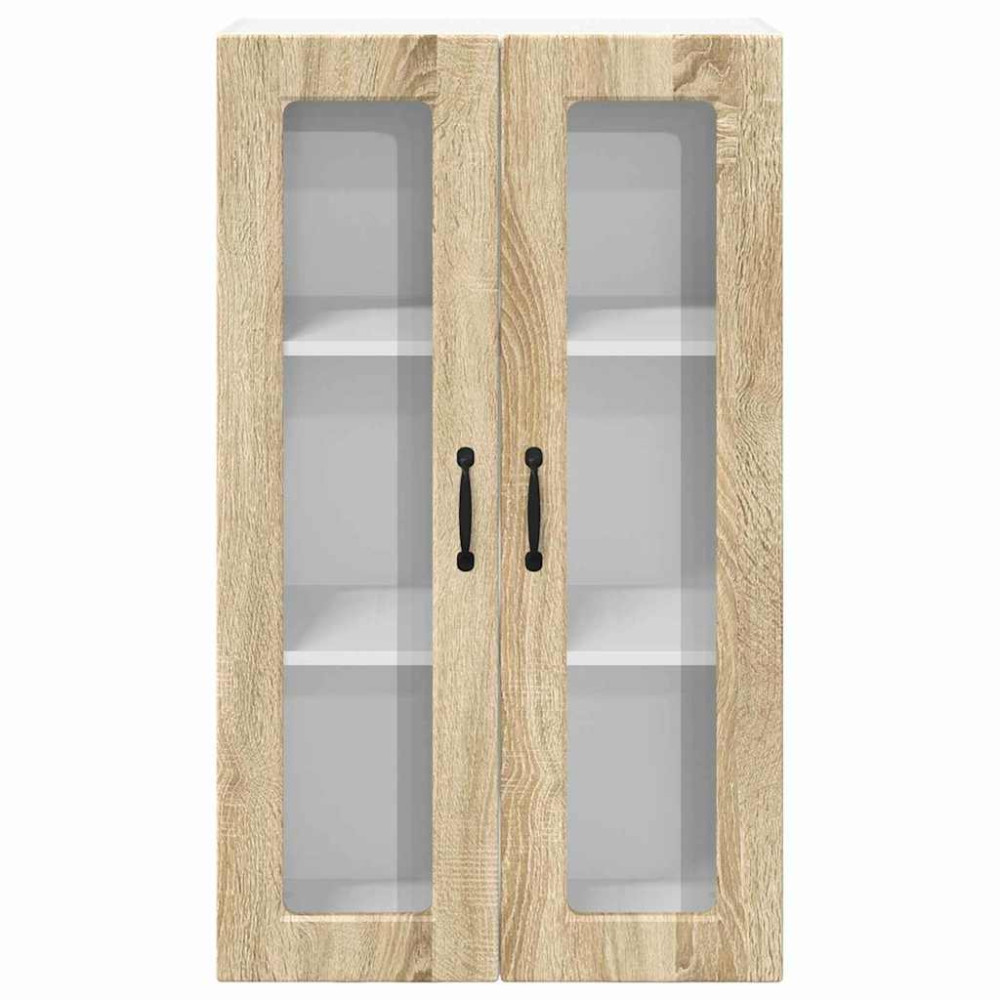 Produktbild för Väggglasförråd PORTO Sonoma-ek 60 x 31 x 100 cm Konstruerat trä