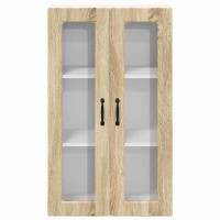 Produktbild för Väggglasförråd PORTO Sonoma-ek 60 x 31 x 100 cm Konstruerat trä