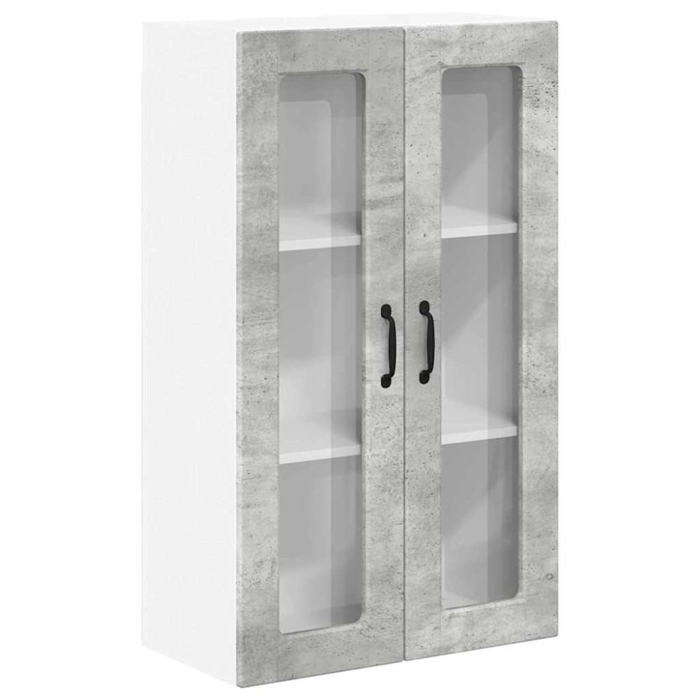 Produktbild för Väggglasförråd PORTO Betonggrå 60 x 31 x 100 cm Konstruerat trä