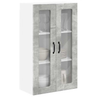 Produktbild för Väggglasförråd PORTO Betonggrå 60 x 31 x 100 cm Konstruerat trä