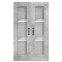 Produktbild för Väggglasförråd PORTO Betonggrå 60 x 31 x 100 cm Konstruerat trä