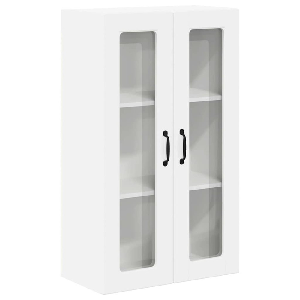 Produktbild för Väggglasförråd PORTO Högblanka vita 60 x 31 x 100 cm