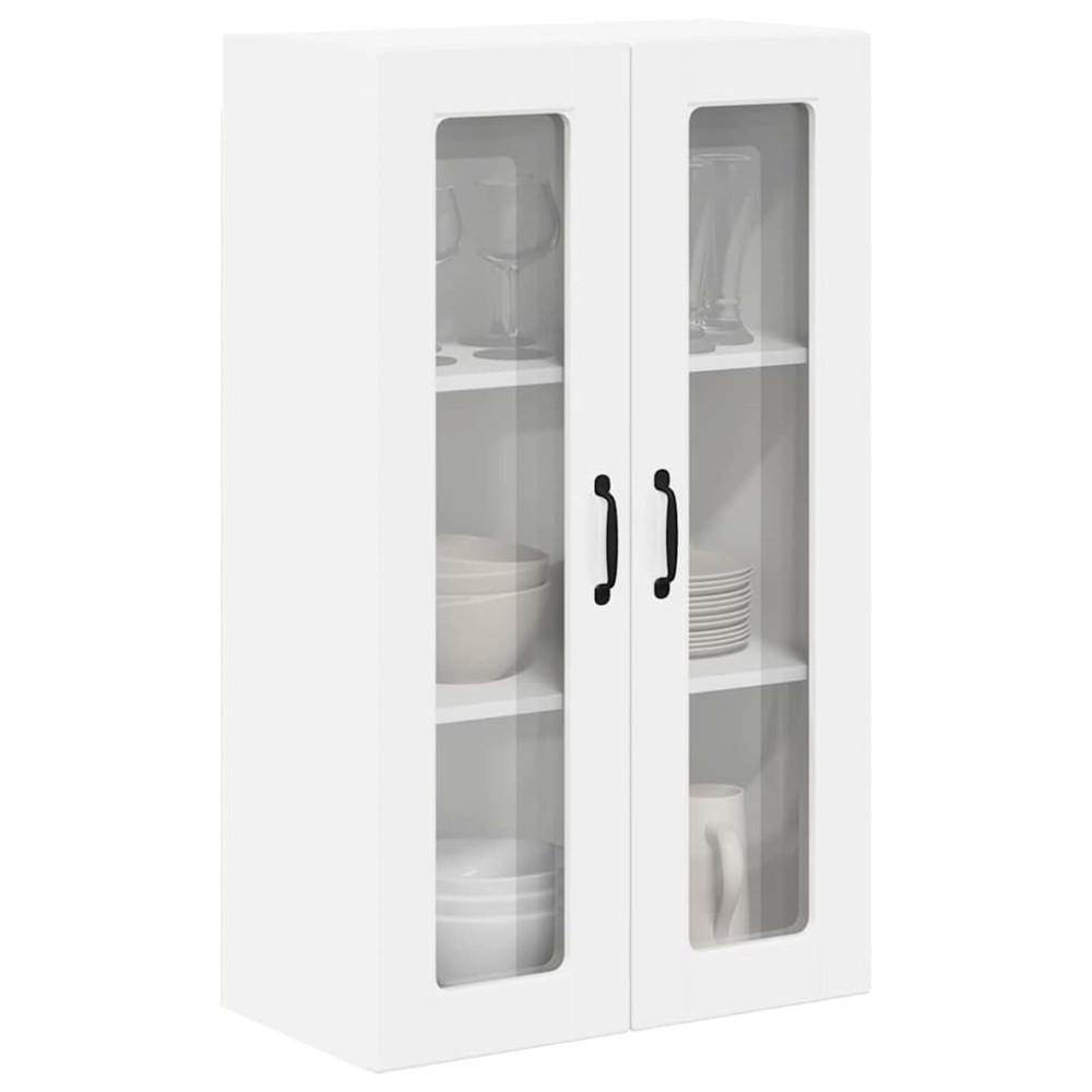 Produktbild för Väggglasförråd PORTO Högblanka vita 60 x 31 x 100 cm