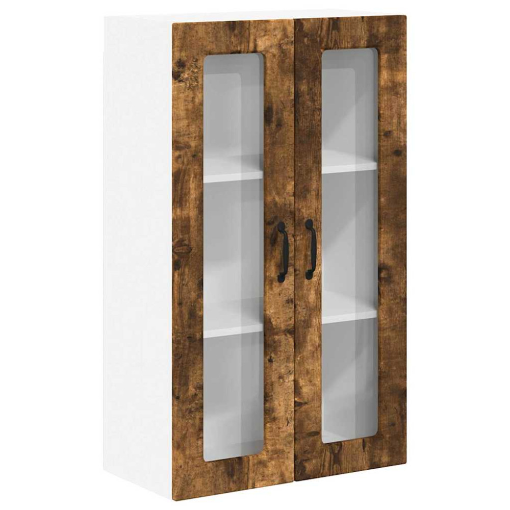 Produktbild för Väggglasförråd PORTO Rökt ek 60 x 31 x 100 cm Konstruerat trä
