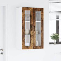 Produktbild för Väggglasförråd PORTO Rökt ek 60 x 31 x 100 cm Konstruerat trä