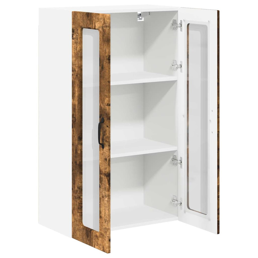 Produktbild för Väggglasförråd PORTO Rökt ek 60 x 31 x 100 cm Konstruerat trä