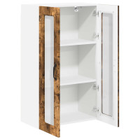 Produktbild för Väggglasförråd PORTO Rökt ek 60 x 31 x 100 cm Konstruerat trä