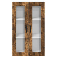 Produktbild för Väggglasförråd PORTO Rökt ek 60 x 31 x 100 cm Konstruerat trä