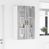 Produktbild för Väggglasförråd PORTO Grå Sonoma 60 x 31 x 100 cm