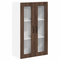 Produktbild för Väggglasförråd PORTO Brun Ek 60 x 31 x 100 cm Konstruerat trä