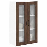 Produktbild för Väggglasförråd PORTO Brun Ek 60 x 31 x 100 cm Konstruerat trä