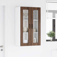 Produktbild för Väggglasförråd PORTO Brun Ek 60 x 31 x 100 cm Konstruerat trä