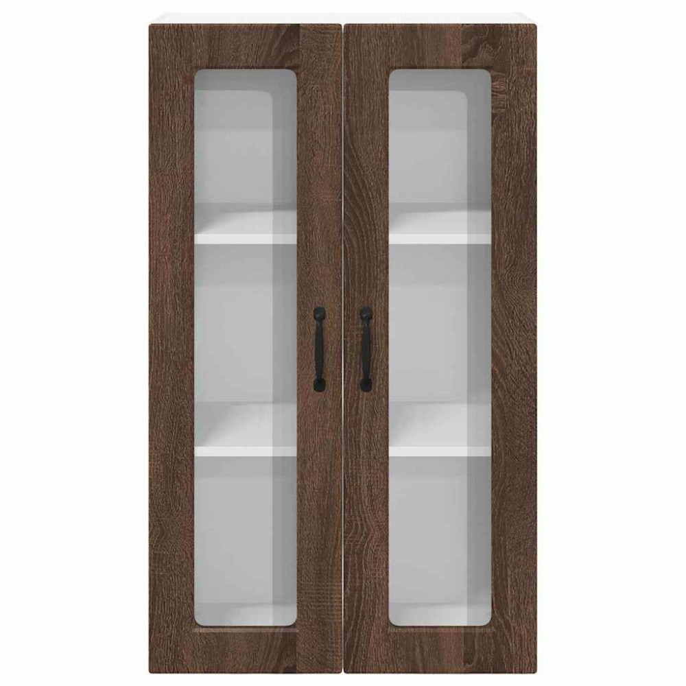 Produktbild för Väggglasförråd PORTO Brun Ek 60 x 31 x 100 cm Konstruerat trä