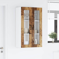 Produktbild för Väggglasförråd PORTO Gammalt trä 60 x 31 x 100 cm