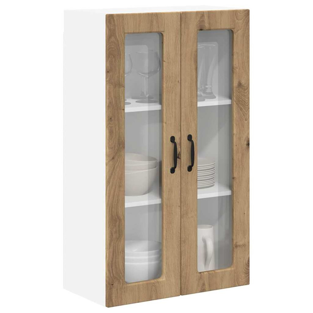 Produktbild för Väggglasförråd PORTO Artisan Ek 60 x 31 x 100 cm