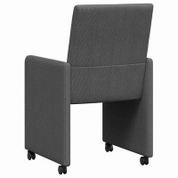 Produktbild för Matstolar med hjul 2 pcs Mörkgrå 57 x 66 x 94 cm Mockatyg