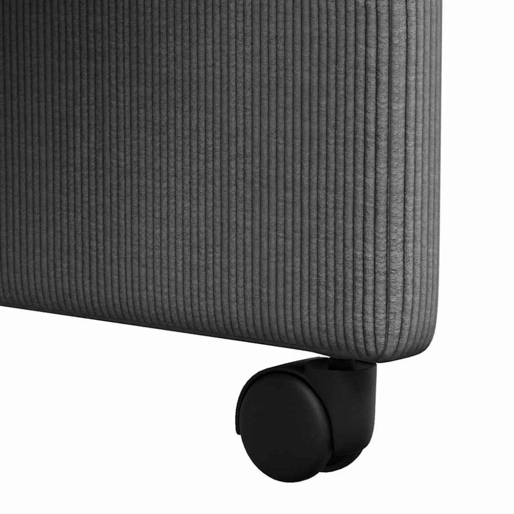 Produktbild för Matstolar med hjul 2 pcs Mörkgrå 57 x 66 x 94 cm Mockatyg